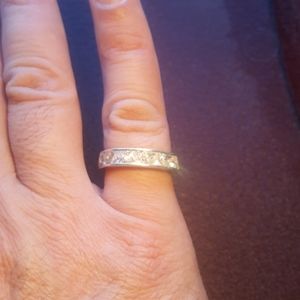 Suzanne Somers Cubic Zirconia trilliant ring Sz 10